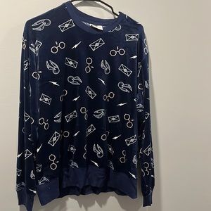 Blue Harry Potter fuzzy shirt